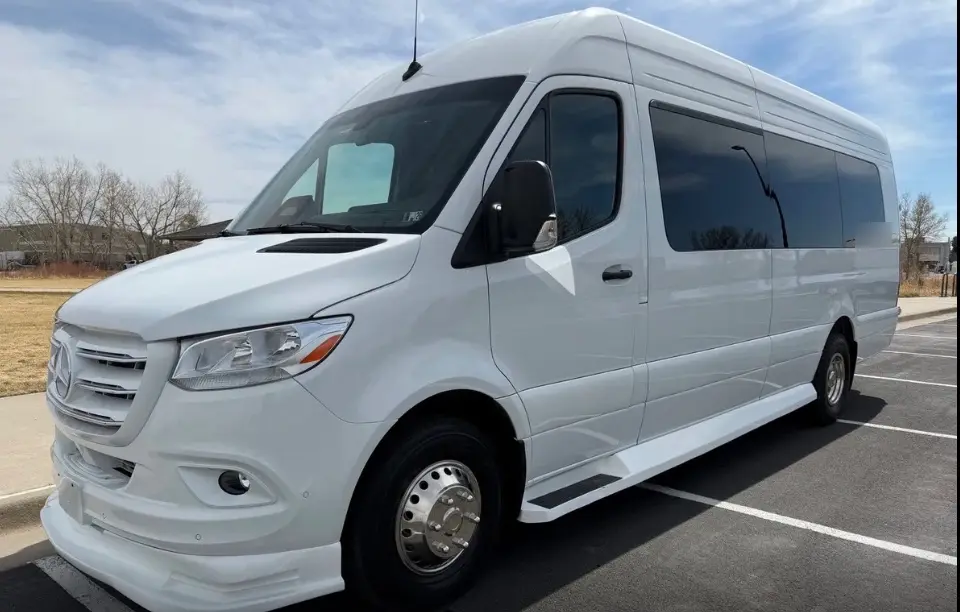 Morrison 16 passenger white Sprinter limo bus