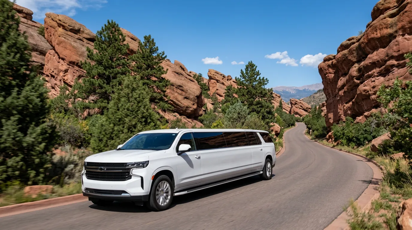 Morrison white Chevy Suburban 20 passenger stretch limo
